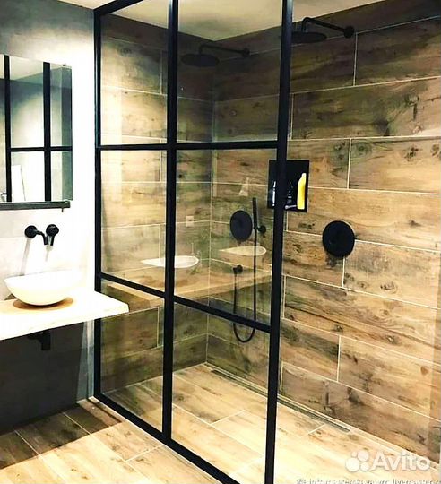 Душевые перегородки черные