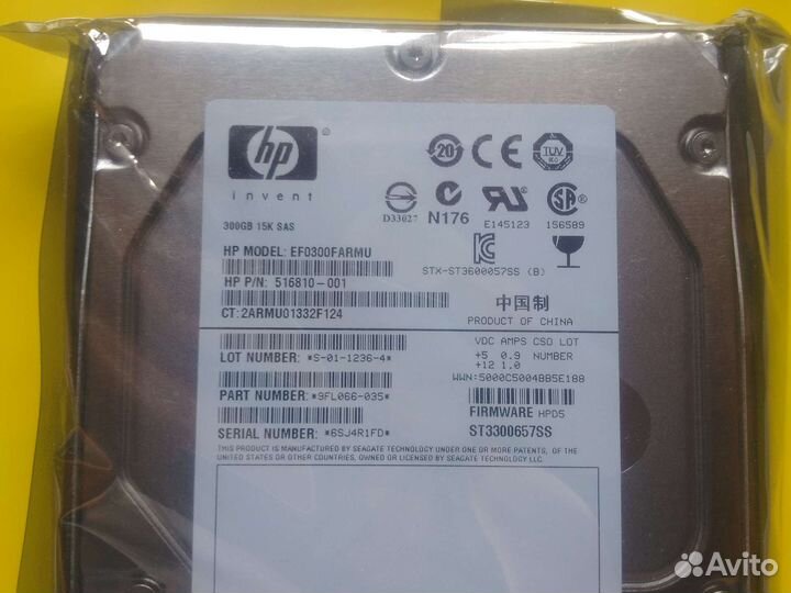 Жесткий диск HP 300GB 15K SAS 3,5 516810-001