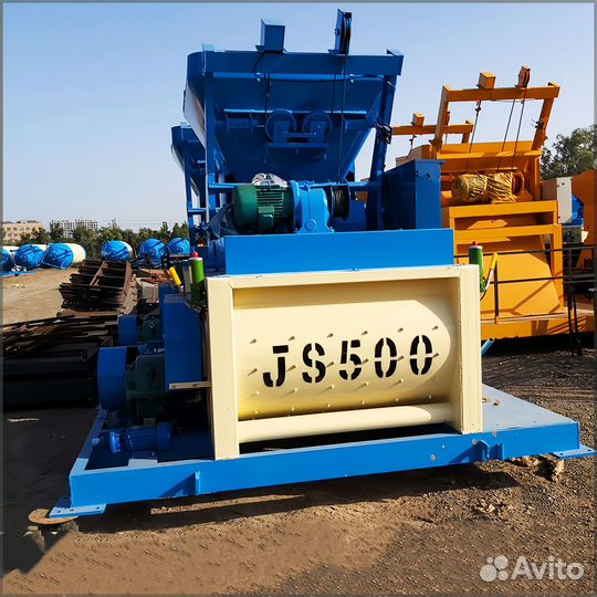 Двухвальный бетоносмеситель со скипом JS 500