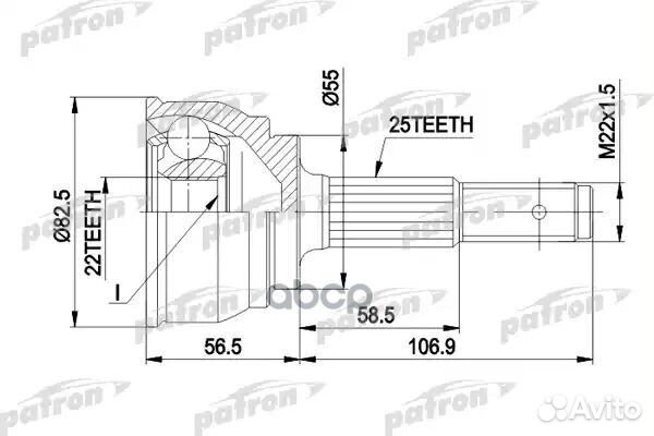Шрус наружн к-кт 25x55x22 nissan: sunny 1.3-2.0