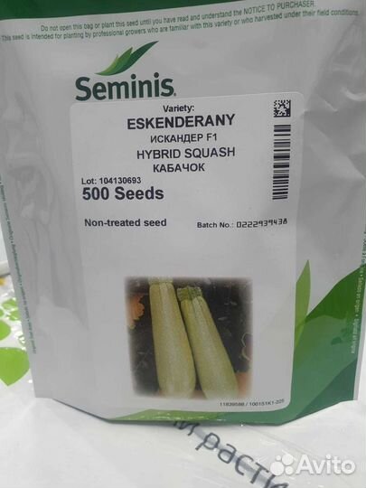 Семена Кабачок Искандер гибрид 500с Семинис