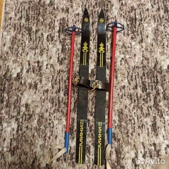 Беговые лыжи деревянные детские