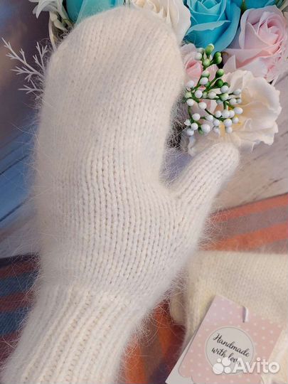 Варежки женские пуховые варежки тёплые варежки