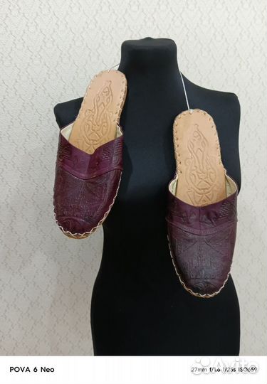 Тапочки из верблюжьей кожи новые, кожаные 42-43