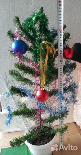 Елка новогодняя искусственная 50 65 см дождик СССР