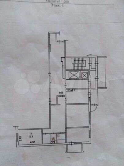 Комната 12,3 м² в 3-к., 4/17 эт.