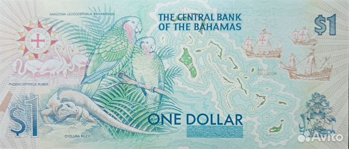 Багамские острова 1 доллар 1992 год UNC пресс