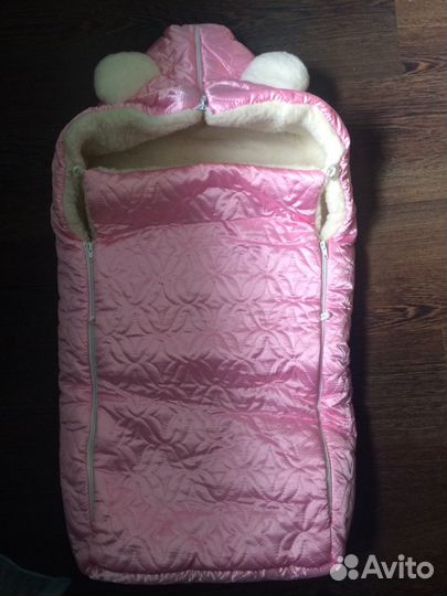 Конверт на выписку розовый зима