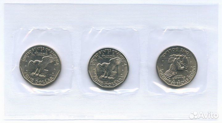 Набор монет США 1 доллар 1979 год (3 монетных двор