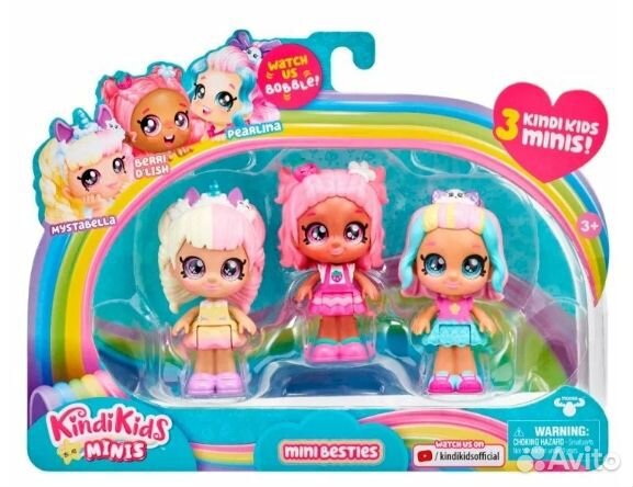 KindiKids Minis игровой набор 3 мини-куклы 39763