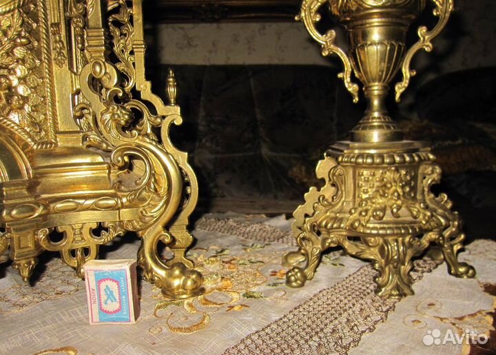 Каминные часы с Подсвечниками Германия Бронза