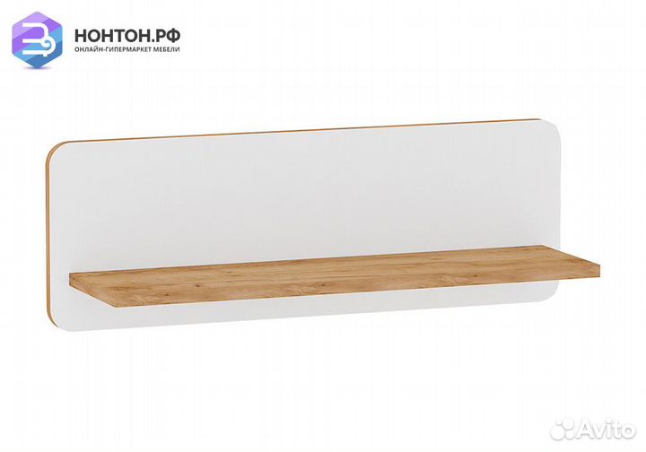 Полка Вуди 15.46 белый премиум / дуб крафт золотой