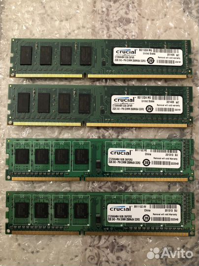 Оперативная память Crucial 2gb ddr3 - 4шт