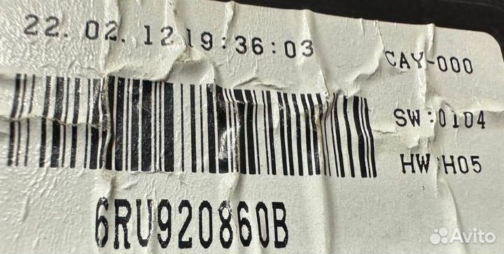 Панель приборов Volkswagen Polo 5