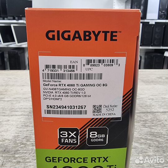 Видеокарта gigabyte RTX 4060 TI gaming 8GB (новая)