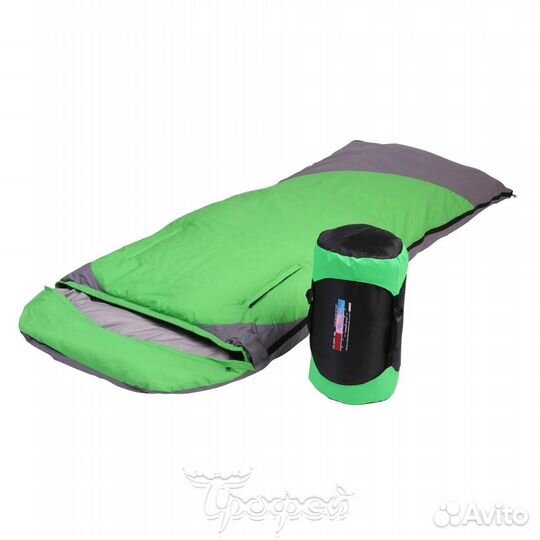 Спальный мешок пуховый (190+30)х80см (t-25C) зелен