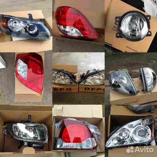 Стекло фары L прямое (под carello) для toyota cari