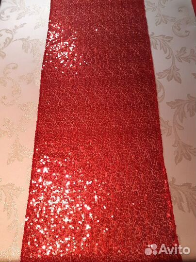 Дорожка с пайетками на стол 120х30 см