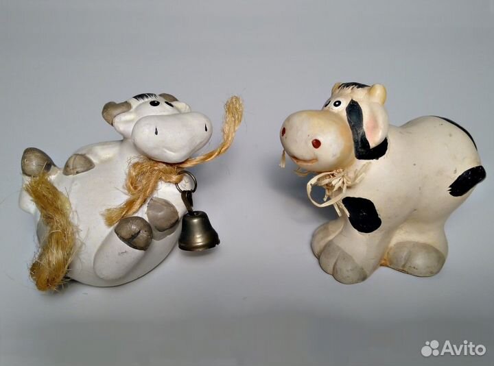 Фигурки керамические - коровка и бычок