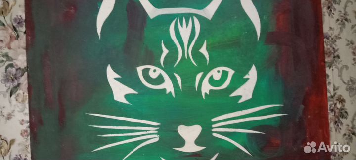 Картина гуашью на холсте