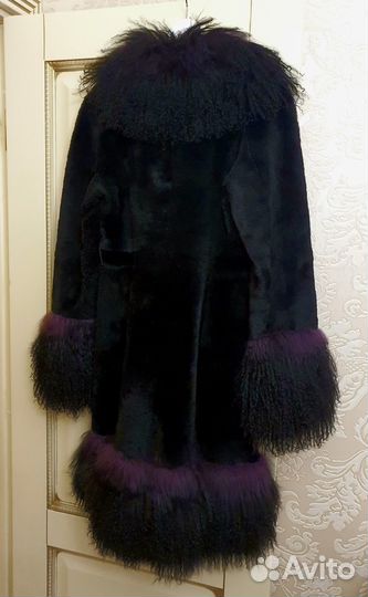 Шубка женская цигайск. мех с оторочкой мех ламы 42