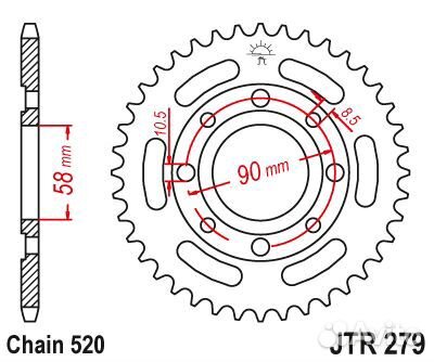Звезда ведомая JTR279 39