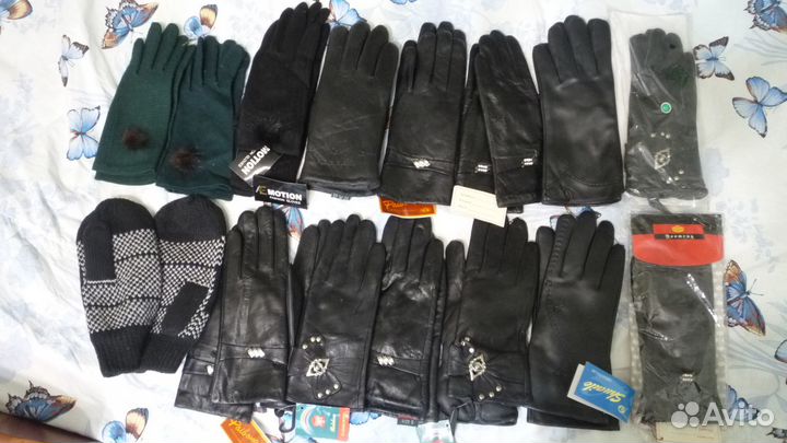 Перчатки женские кожаные