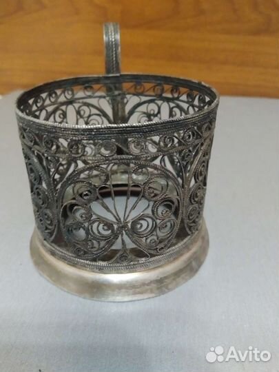 Подстаканник скань СССР мельхиор 4