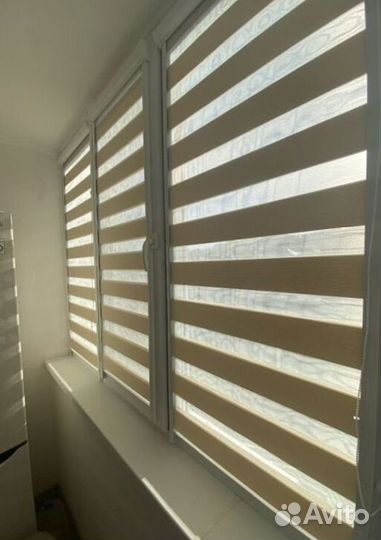 Рулонные шторы зебра в коробе рзк-6980