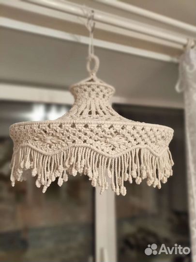 Абажур люстра макраме для кафе для дачи