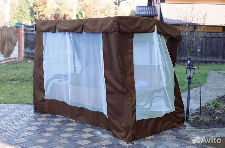 Тент-шатер на качели Стандарт 2 коричневый