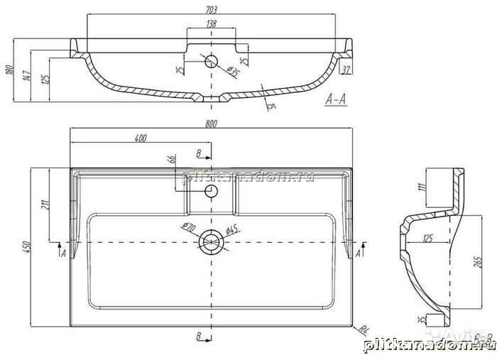 Акватон Фабиа 1A708031FB010 Раковина 80