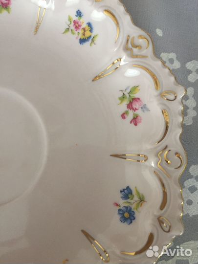 Чашка с блюдцем розовый фарфор,Чехия