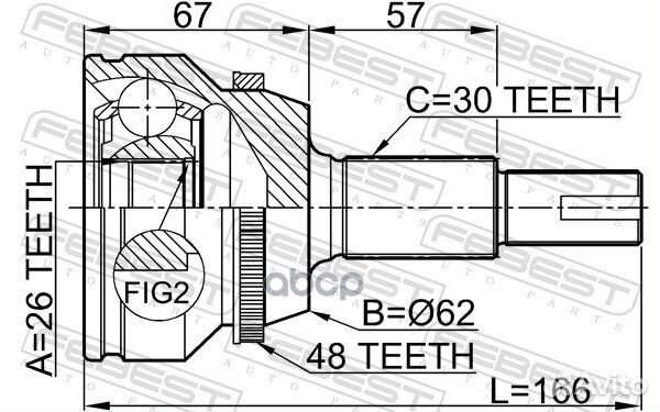Шрус внешний перед прав/лев 0110GSV40A48 Fe