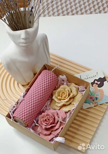 Подарочный набор свечей из 100процентного воска