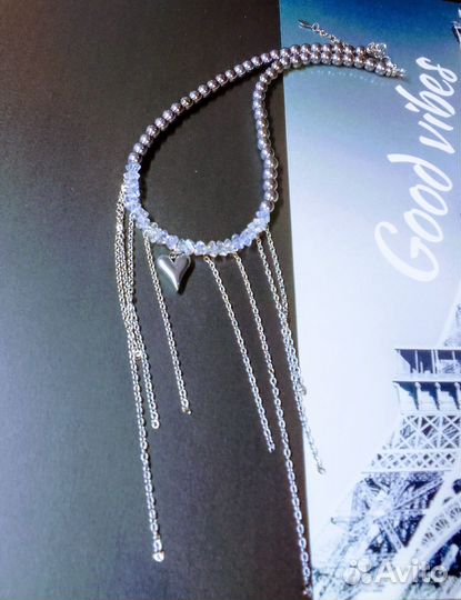 Колье -чокер из гематита в стиле Гранж