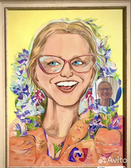 Картина маслом на холсте девушка