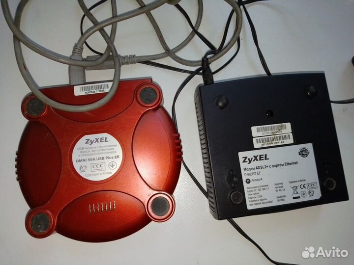 Модемы ZyXel omni 56K и adsl 2 винтажные