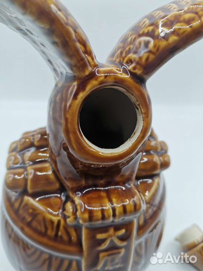 Графин Орёл и 4 рюмки-кружки Керамика Китай (Ч)