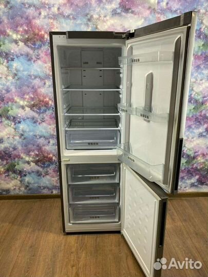 Холодильник бу серебристый с гарантией