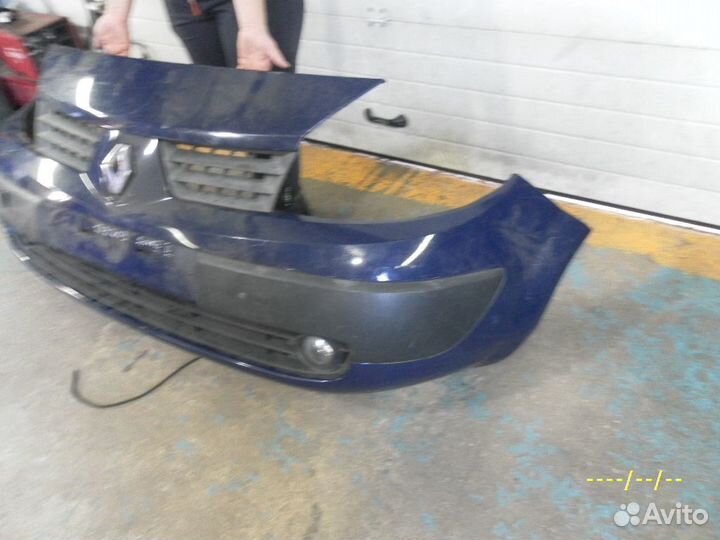 Бампер передний renault scenic 2 до рестайлинг син