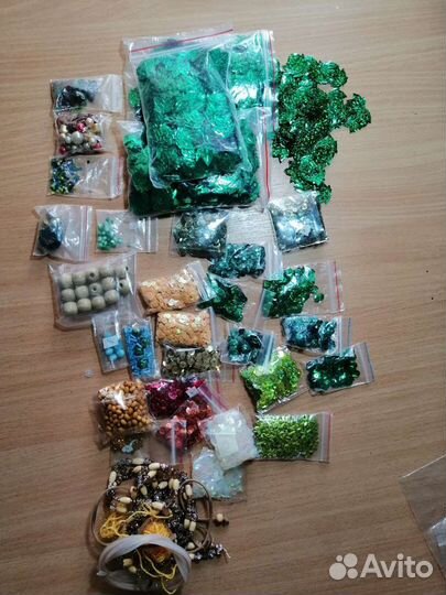 Бусины, бисер, пайетки