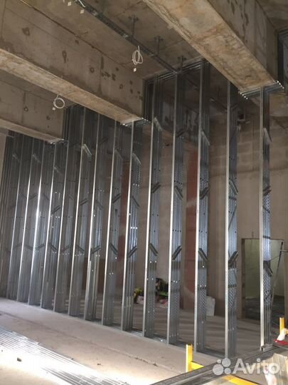 Монтаж перегородок, стен, потолков из гипсокартона