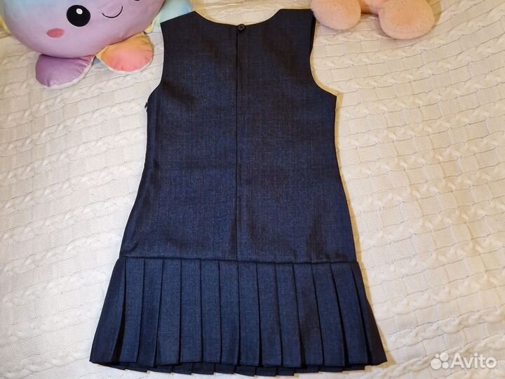 Сарафан школьный 128-134 тёмно серый(чёрный)