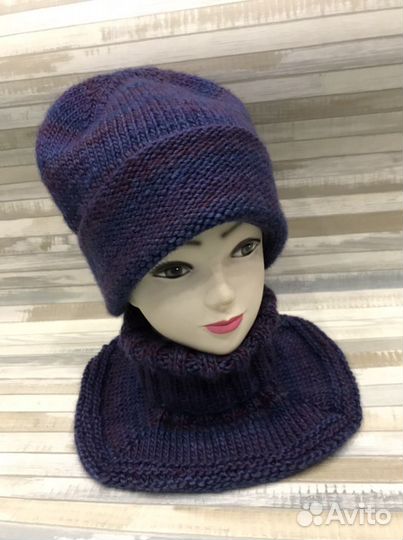 Новый комплект (шапка, манишка)
