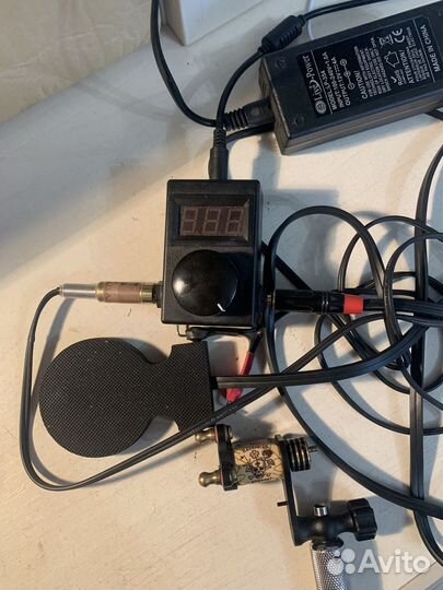 Тату машинка с иглами и наконечниками, набор