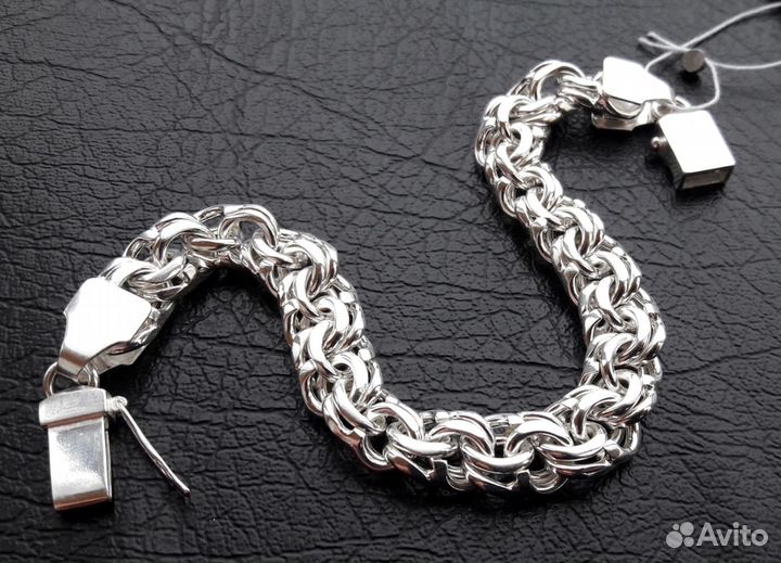 Серебряный браслет 925 пробы,Бисмарк,21 см