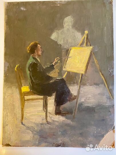 Картина маслом на картоне