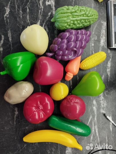 Пластмассовые фрукты овощи