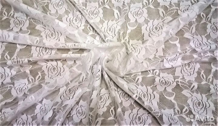 Ткань гипюр стрейч отрез 2,30м -№7-1, плательный